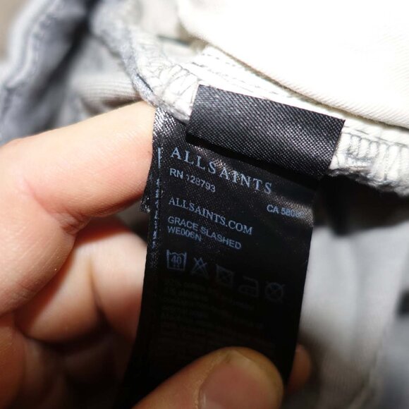 All Saints Women's Grace Skinny Jeans Size 26 Gray Mid Rise 29" Inseam Stretch - Picture 5 of 7